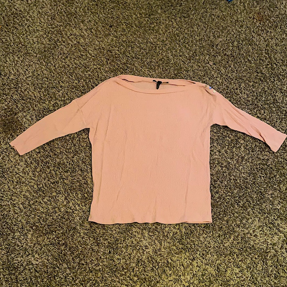 Warm Pink, Women’s- Medium, Off-The-Shoulder Sweat